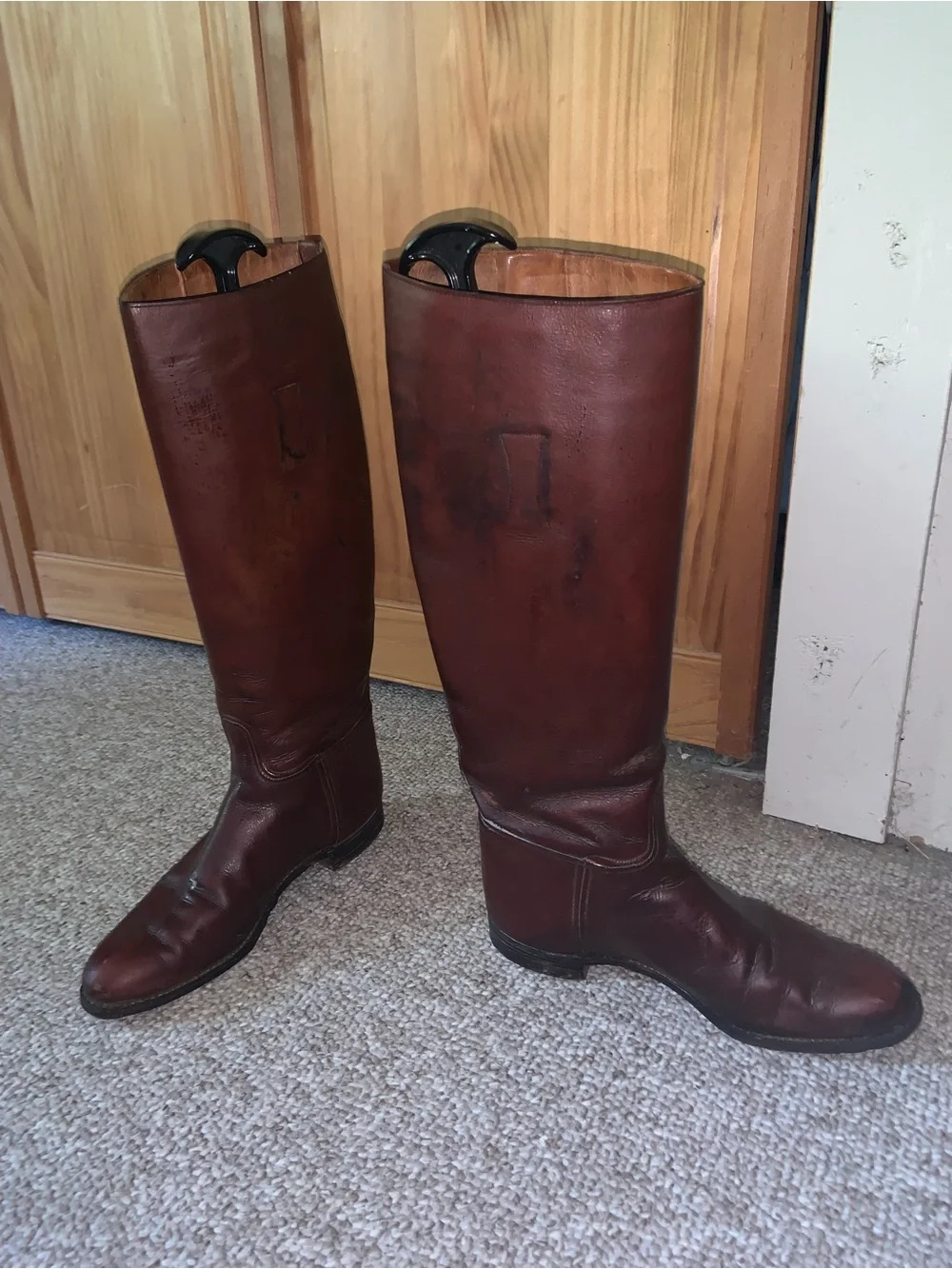 Women’s Tall Leather Riding Boots - Brown vintage fox hunting